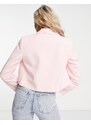 Miss Selfridge - Blazer corto stile militare color rosa pallido