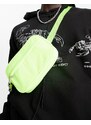 ASOS DESIGN - Marsupio a tracolla verde neon con pochette con zip