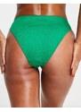 Monki - Slip bikini arricciati verdi-Verde
