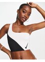 Nike Swimming - Icon - Top bikini 3 in 1 color block bianco e nero
