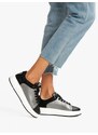Keys Sneakers In Pelle Donna Con Platform Zeppa Nero Taglia 39