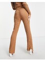 ASOS Tall ASOS DESIGN Tall - Pantaloni a zampa in maglia color cammello in coordinato-Neutro