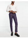 Bolongaro Trevor - Pantaloni da abito viola con stampa floreale