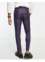 Bolongaro Trevor - Pantaloni da abito viola con stampa floreale