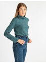 Solada Dolcevita Donna a Righe T-shirt Manica Lunga Blu Taglia Unica