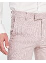 ASOS DESIGN - Pantaloni da abito super skinny in misto lana rosa a quadri pied de poule