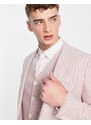 ASOS DESIGN - Giacca da abito super skinny in misto lana rosa a quadri pied de poule