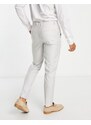 River Island - Dobbie - Pantaloni da abito testurizzati grigio chiaro-Neutro