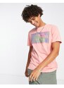 Weekday - T-shirt oversize rosa con stampa grafica-Bianco