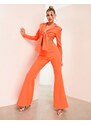 ASOS Luxe - Pantaloni da abito a zampa arancioni-Arancione
