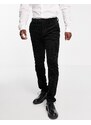 Topman - Jumbo - Pantaloni da abito skinny in velluto a coste nero