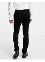 Topman - Jumbo - Pantaloni da abito skinny in velluto a coste nero