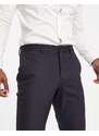 Selected Homme - Pantaloni da abito slim elasticizzati blu navy