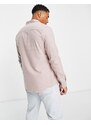 ASOS DESIGN - Camicia Oxford in misto cotone spazzolato rosa tenue