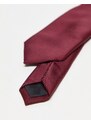 ASOS DESIGN - Cravatta sottile bordeaux-Rosso