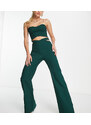Vesper Tall - Pantaloni con cut-out in vita color verde bosco in coordinato