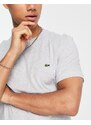 Lacoste - T-shirt grigia con coccodrillo-Grigio