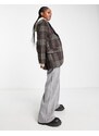 Weekday - Luciana - Cappotto stile blazer in misto lana marrone a quadri
