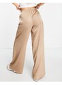 Urban Classics - Pantaloni a fondo ampio in raso beige-Neutro