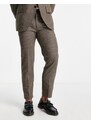 Selected Homme - Pantaloni da abito vestibilità classica marroni pied-de-poule-Marrone