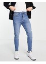 Topman - Jeans affusolati elasticizzati lavaggio medio-Blu