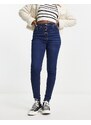 Parisian - Jeans skinny color indaco con bottoni-Blu