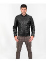 Leather Trend U05 - Biker Uomo Nero in vera pelle