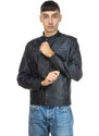 Leather Trend U05 - Biker Uomo Nero in vera pelle