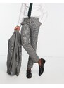 Selected Homme - Pantaloni slim da abito grigi a quadri-Grigio