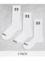 Jordan - Essentials - Confezione da 3 paia di calzini lunghi bianchi-Bianco