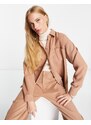 ASOS DESIGN - Camicia giacca oversize color cuoio in coordinato-Marrone