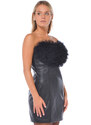 Abito corto donna Aniye By in tulle e similpelle