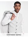 ASOS DESIGN - Gilet da abito skinny in misto lana color grigio ghiaccio con trama intrecciata