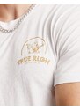 True Religion - T-shirt bianca con stampa sul retro-Bianco