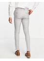 New Look - Pantaloni da abito super skinny grigi a quadri-Grigio