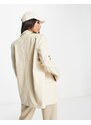 Vero Moda Tall - Blazer da abito sartoriale in pelle sintetica color crema in coordinato-Bianco