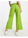 ASOS Petite ASOS DESIGN Petite - Pantaloni da abito dritti alla caviglia color oliva-Verde