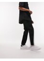 Topman - Pantaloni skinny eleganti neri con fascia in vita elasticizzata-Nero