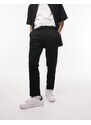 Topman - Pantaloni skinny eleganti neri con fascia in vita elasticizzata-Nero