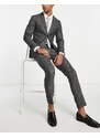 Jack & Jones Premium - Pantaloni da abito super slim in tweed grigio scuro