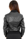 Leather Trend Malesia - Bomber Donna Nero in vera pelle