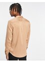New Look - Camicia in raso marrone chiaro