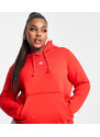 adidas Originals Plus - Essential - Felpa rossa con cappuccio e logo centrale-Rosso