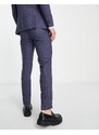 Jack & Jones Premium - Pantaloni da abito super slim in tweed blu-Blu navy