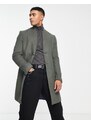 Gianni Feraud - Cappotto di lana taglio lungo verde scuro-Blu