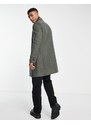 Gianni Feraud - Cappotto di lana taglio lungo verde scuro-Blu