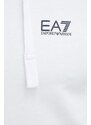 EA7 Emporio Armani felpa in cotone uomo colore bianco con cappuccio