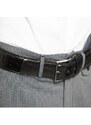 Leather Trend Charlie - cintura nera in vera pelle di coccodrillo