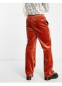 Reclaimed Vintage - Pantaloni da abito unisex in velluto color ruggine - In edizione limitata-Arancione