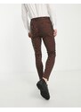 ASOS DESIGN - Pantaloni da abito super skinny marrone e ruggine a quadri piccoli